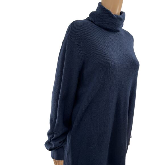 Universal Standard Navy Blue Aso Ribbed Turtleneck Sweater - Picture 7 of 12